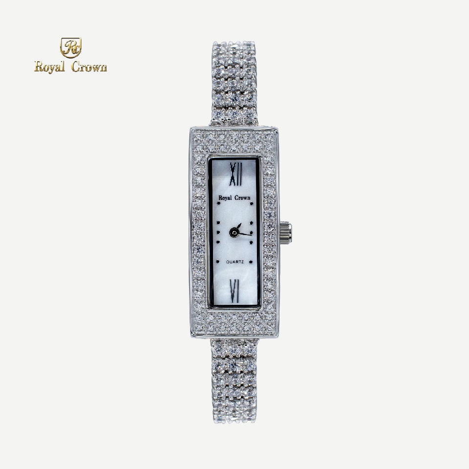 Royal Crown รุ่น 2311L แบรนด์เนมแท้ นาฬิกาข้อมือผู้หญิงเล็กๆกันน้ำ ล้อมเพชร  -  Vayo Jewelry