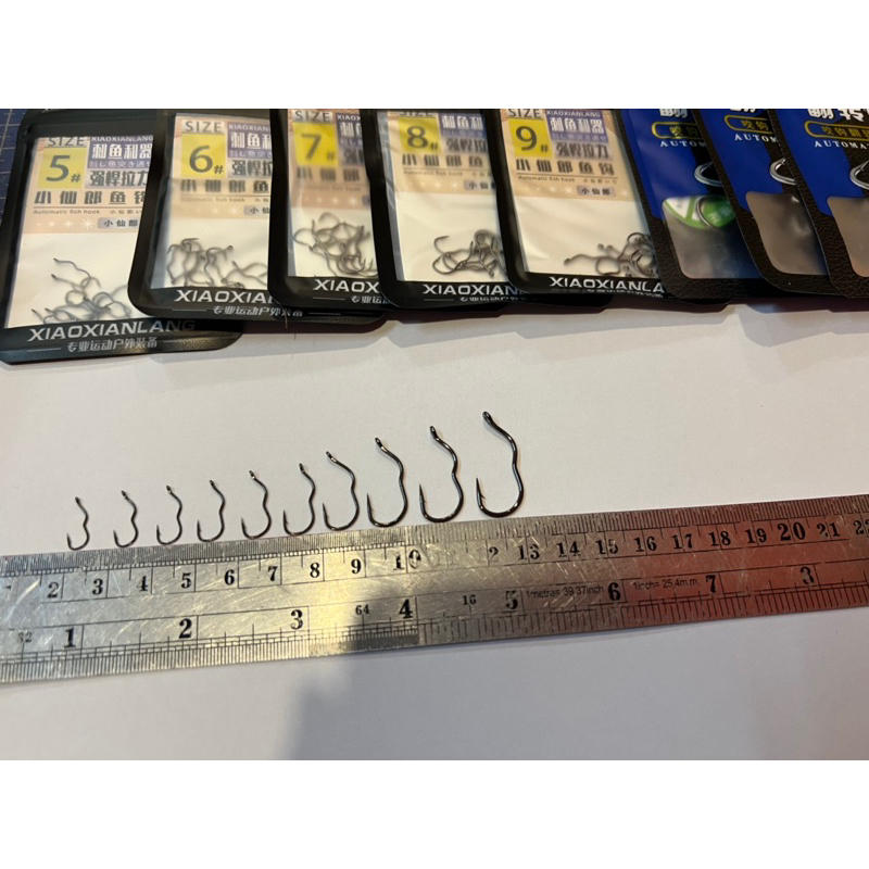 ตะขอ automatic แบบห่วง (ตะขอพลิกอัตโนมัติ) Xiao Xianlang ตัวเบ็ดคม บาง พริ้ว เบา ทำให้ปลาดูดเข้าปากได้ง่าย - รูปที่ 4