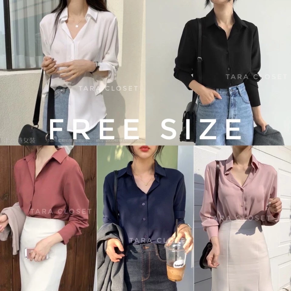 IT022 S M L TARA Shirt เสื้อเชิ้ต คอปก แขนยาว มีมากกว่า 30 สี มี 6 ไซซ์ รุ่นยอดฮิต ทรงคลาสสิค ผ้าไหมอิตาลีอย่างดี
