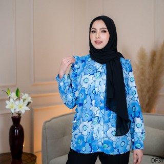 เสื้อแขนยาวสาปหน้า ระบายข้าง ลายน่ารัก ผ้าไม่ยับ ใส่สบายไม่ต…