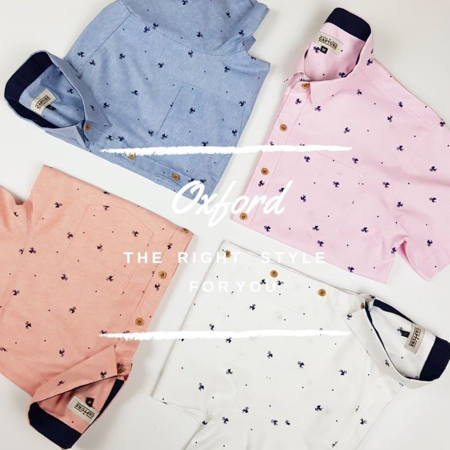 ลายขายดี [S-4XL] เสื้อเชิ้ตผู้ชายคอปกแขนสั้น ลายคิวปิด มี 4 สี Men shirt CAPTURE BRAND
