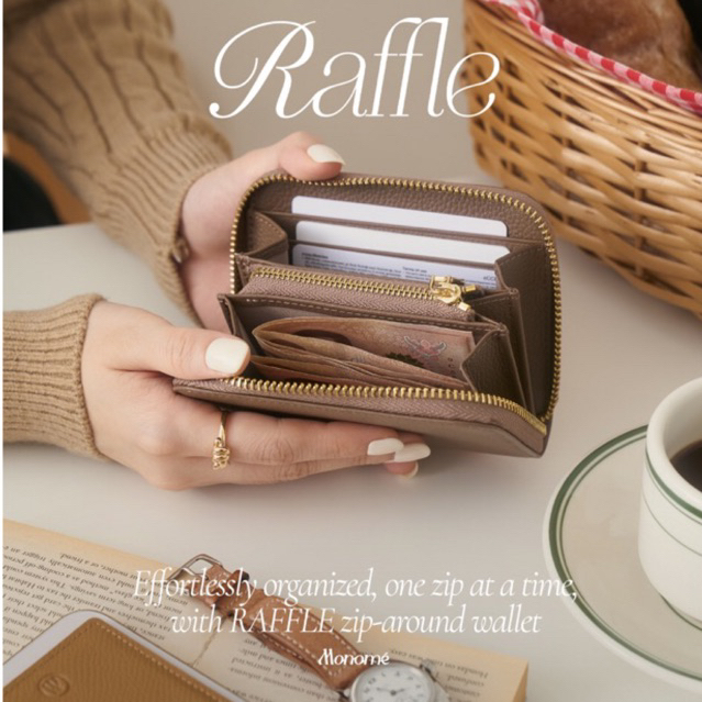 RAFFLE Zip around wallet กระเป๋าสตางค์ซิปล้อม หนังวัวแท้ทั้งใบ กระเป๋าตังค์ กระเป๋าหนังแท้