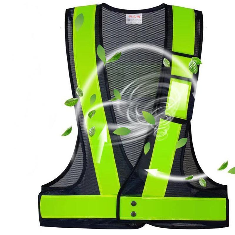 เสื้อกั๊กสะท้อนแสงตาข่ายระบายอากาศสำหรับผู้ชาย ชุดตระเวนรักษาความปลอดภัย คนงานกะกลางคืน คนงานสุขาภิบาล - รูปที่ 3