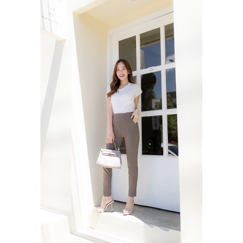 Nita Studio : RM13 รุ่นขาเรียว กางเกงผ้าโรเชฟเกาหลีพรีเมี่ยม แบรนด์ NITA #RM13แบรนด์นิต้า