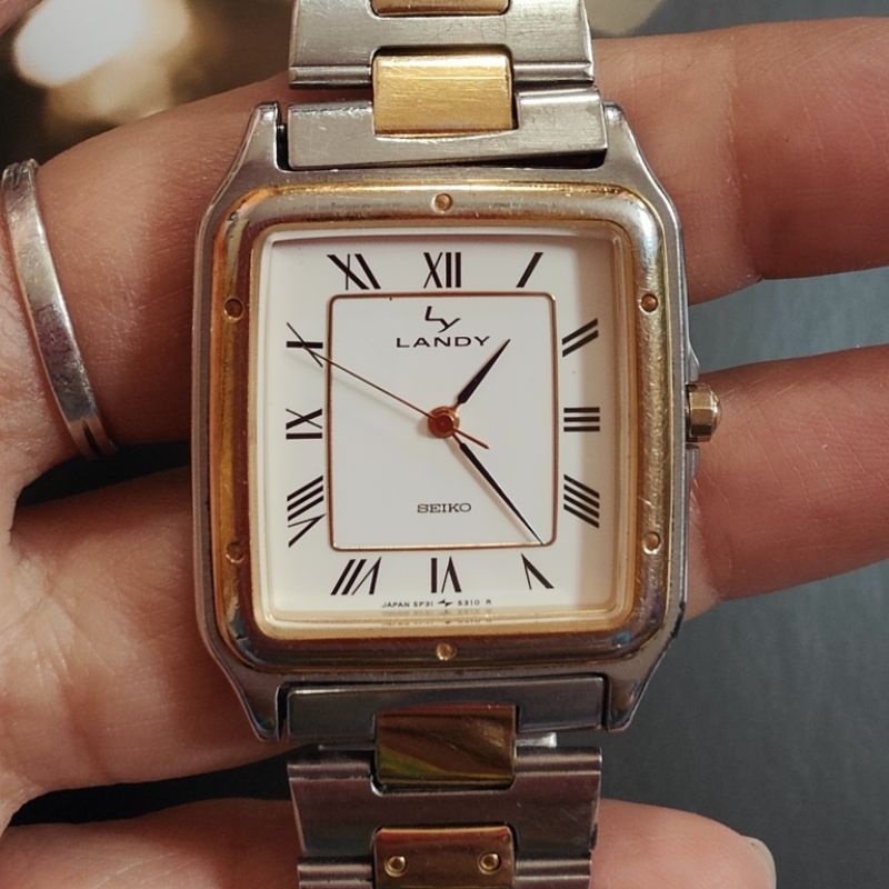 นาฬิกาญี่ปุ่นมือสอง นาฬิกาวินเทจ Seiko 2 กษัตริย์ หน้าขาว หลักโรมัน ระบบถ่าน