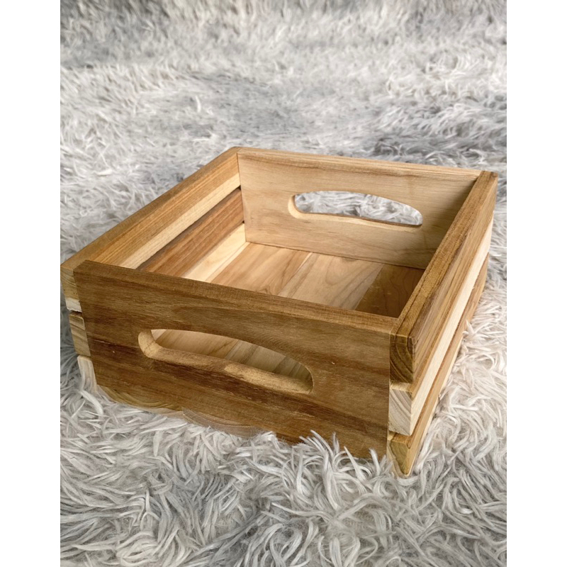 ถาดไม้ขนาดเล็ก ใช้งานอเนกประสงค์ (20x20x8.5) - รูปที่ 2
