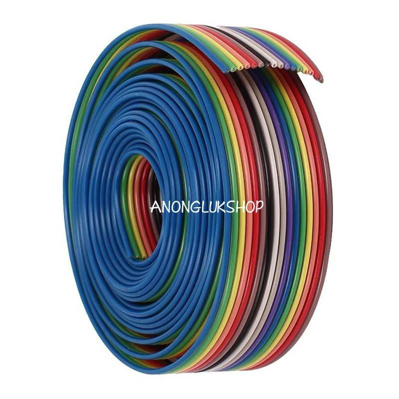 ราคาต่อ 1เมตร 👉👉ตัดยาวตามจำนวนที่สั่งมา AWG28 สายแพสีรุ้ง สายไฟสีรุ้ง สายแพ 10P 14P 16P 20P 24P 26P 30P 34P 40P 50P 64P