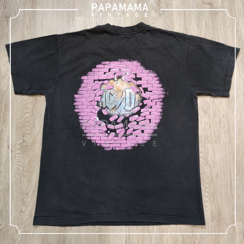 [ ACDC ] Ballbreaker BIO washed ฟอกไบโอ นุ่มมาก เสื้อทัวร์ วงร๊อค โปรโมทซิงเกิ้ล papamama vintage shirt