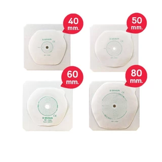B BRAUN Proxima Proxima2 แป้นหน้าท้อง ขนาด 40,50,60,80 mm. [10 แผ่น/1 กล่อง] (เฉพาะแป้น) AA 210X แป้นสำหรับติดถุงอุจจาระ