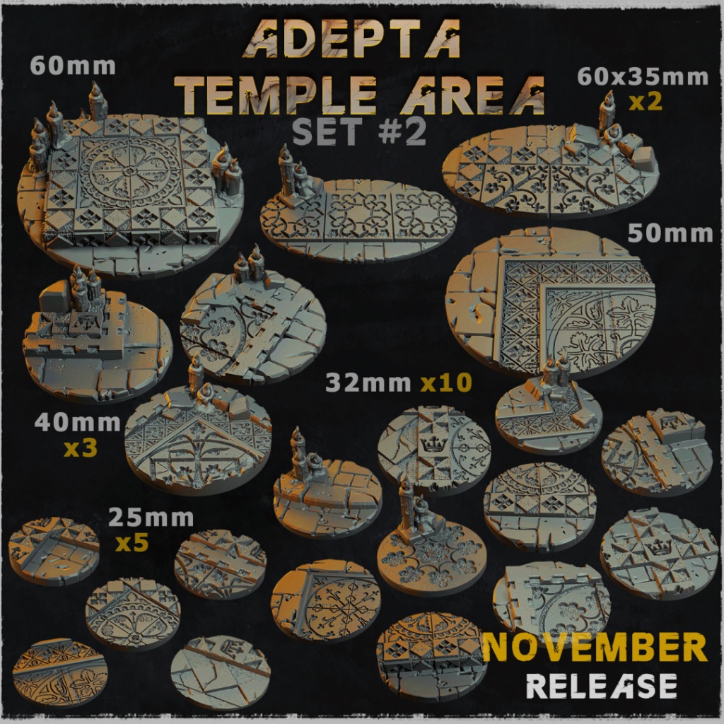 Adepta Temple Area base จัดส่งได้ใน1-3วัน ฐานโมเดล miniature tabletop war games [Designed by Zabavka]