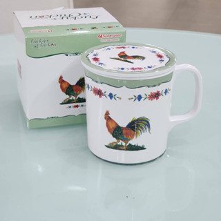 แก้วน้ำพร้อมฝาเมลามีนซุปเปอร์แวร์ ลายไก่ 3.5นิ้ว(1ชุด)
