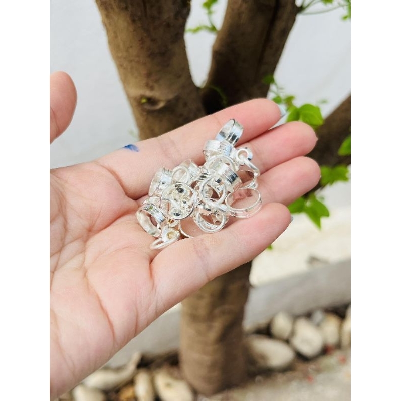 แหวนกลาง​สแตนเลส​ชุบสีเงิน8มิล-10มิล