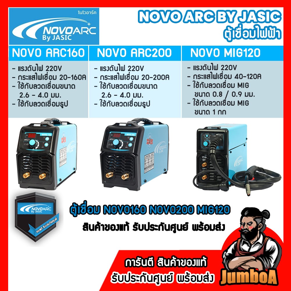 NOVO BY JASIC ARC160 ARC200 NOVO160 NOVO200 ฟรีใบตัดMAKITA ตู้เชื่อมไฟฟ้า สินค้าของแท้รับประกันศูนย์