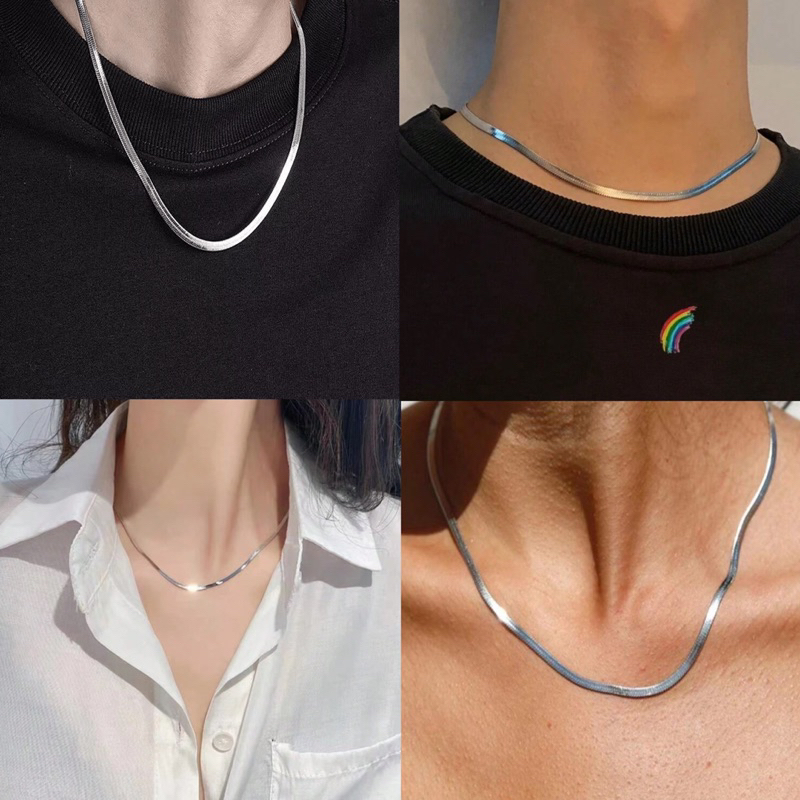 มี 2 สีพร้อมส่ง🖤สร้อยคอมินิมอลลิสต์ สร้อยคอแบบโซ่สแตนเลส เครื่องประดับสำหรับ UNISEX NL289 NL382