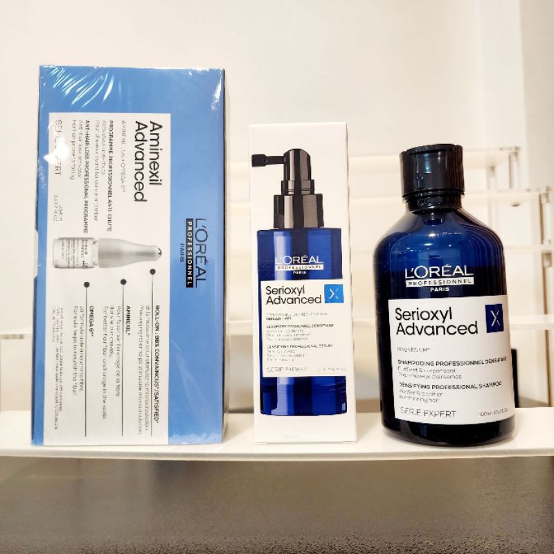 Loreal แก้ผมร่วง ปรับรากผมหนา  Serioxyl Advanced Shampoo 300/500/1500ml แชมพูแก้ผมร่วง