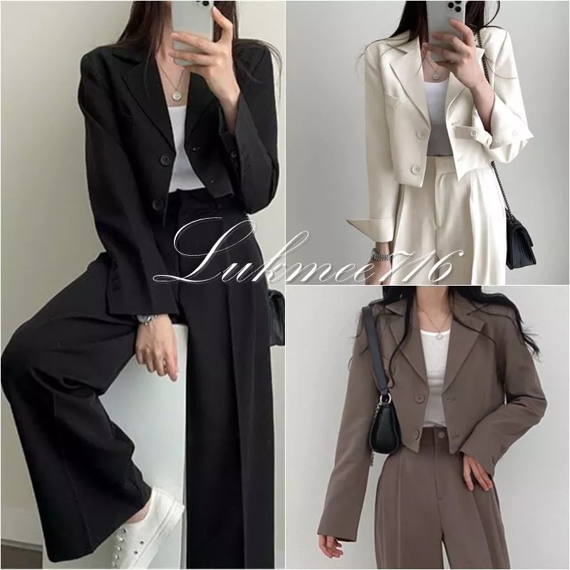 ชุดสูทแบบเซ็ต เสื้อสูท เสื้อสั้น กางเกงยาว ผ้าหนา มีน้ำหนัก งานดี ราคาถูก SUIT-02 by lukmee716