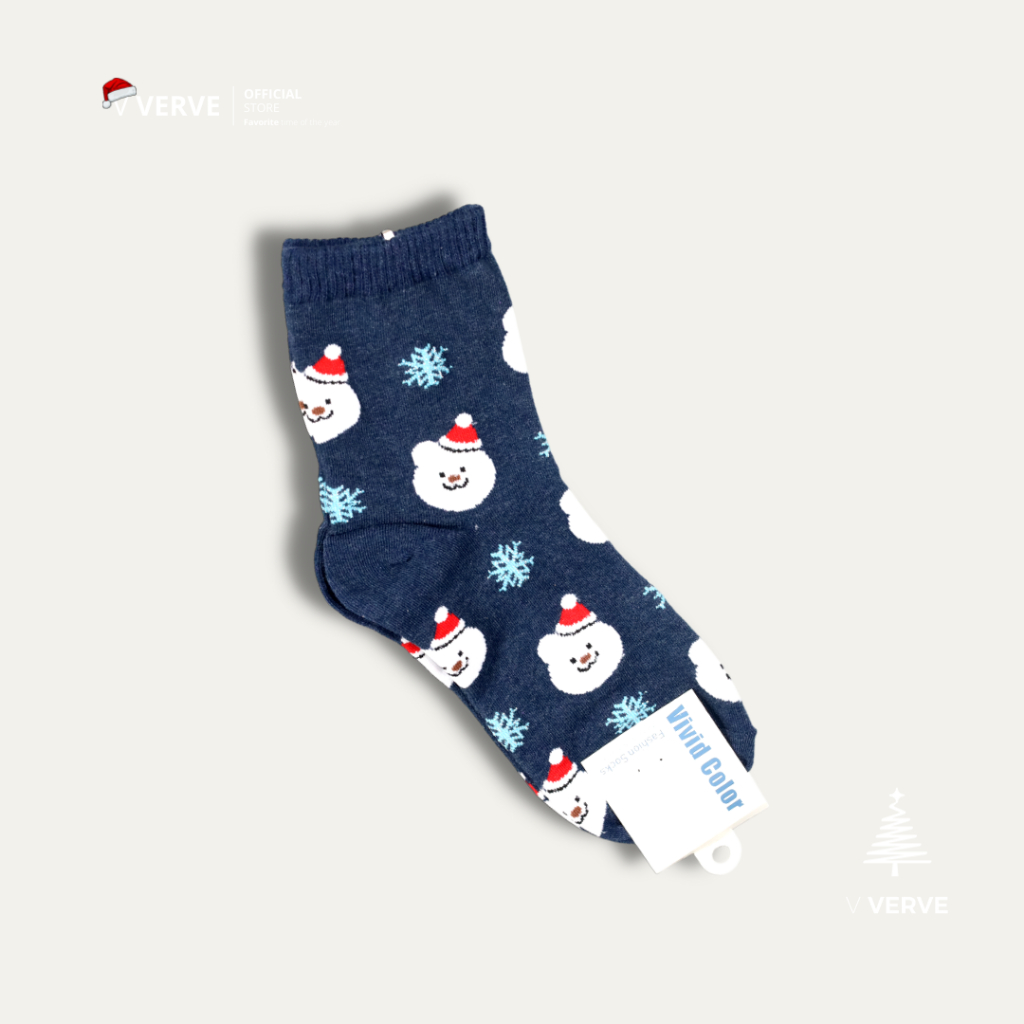 Verve - ถุงเท้าข้อยาว Vivid Korea ลายคริสต์มาส แบบข้อยาว คลุมข้อ Freesize - รูปที่ 6