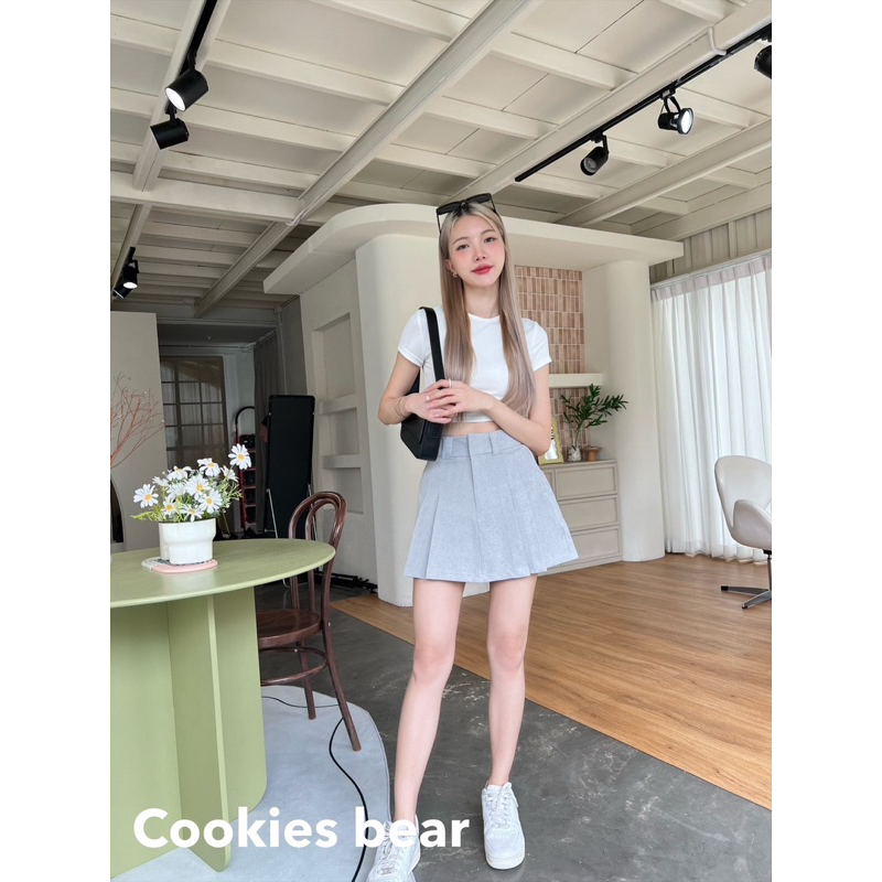 🍦Jelly Bean🍦TENNIS SKIRT กระโปรงเทนนิส เอวสูง จีบรอบ ใส่น่ารักมาก SML