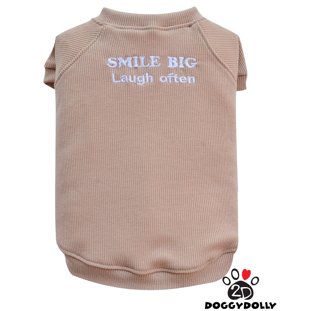Petcloths -Doggydolly เสื้อผ้าแฟชั่น สัตว์เลี้ยง ชุดหมาแมว เสื้อยืด คอกลม เนื้อผ้าร่อง นุ่ม T-Shirt ขนาด1-9โล W582