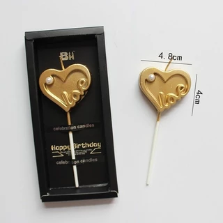 เทียนวันเกิดรูปหัวใจ+รูปดาว(ใหญ่)พร้อมส่ง