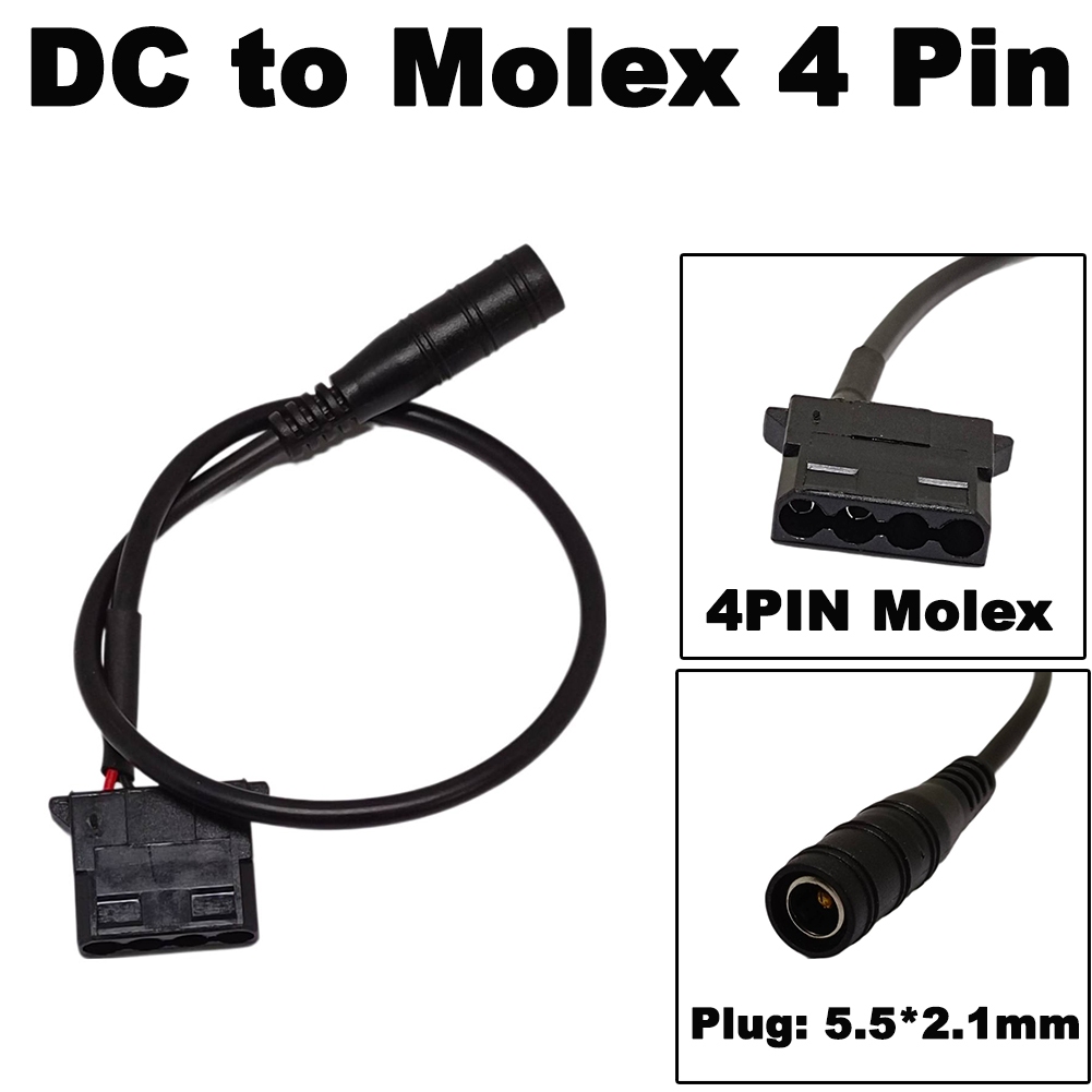 สายแปลงไฟ DC 5.5*2.1mm to Molex 4 Pin ( Power IDE ) Power Supply Adapter Cable for PC fan Surveillance cameras routers