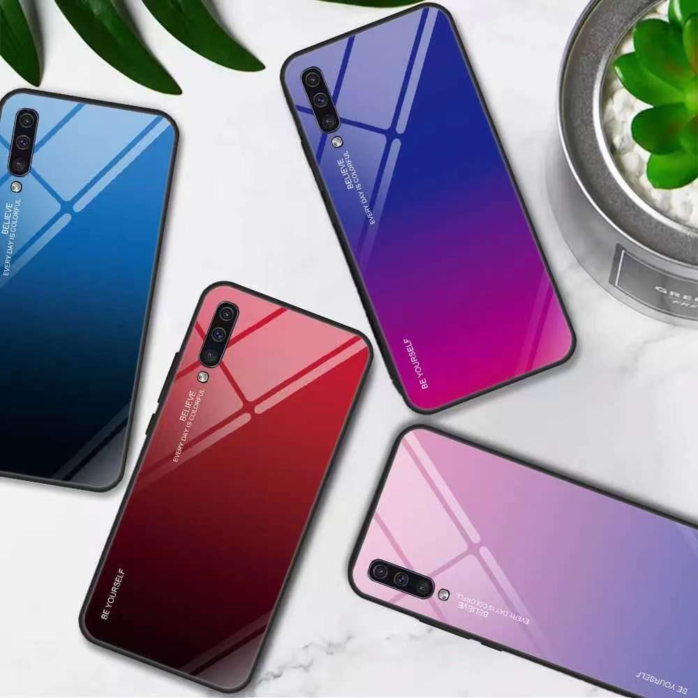 ส่งจากไทย เคสกระจก ใช้สำหรับ Samsung A10S A20S A50 A50S A30S กันกระแทก เคสไล่สี ซัมซุงA50 ตรงรุ่น