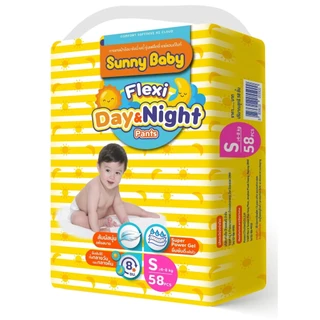 ผ้าอ้อมเด็ก Sunny Baby รุ่น Flexi Day&Night แพ็คใหญ่ เฟล็กซี่เดย์&ไนท์ ซึมซับดี แห้งไว ได้นานถึง 8 ชม.ทั้งกลางวันกลางคืน