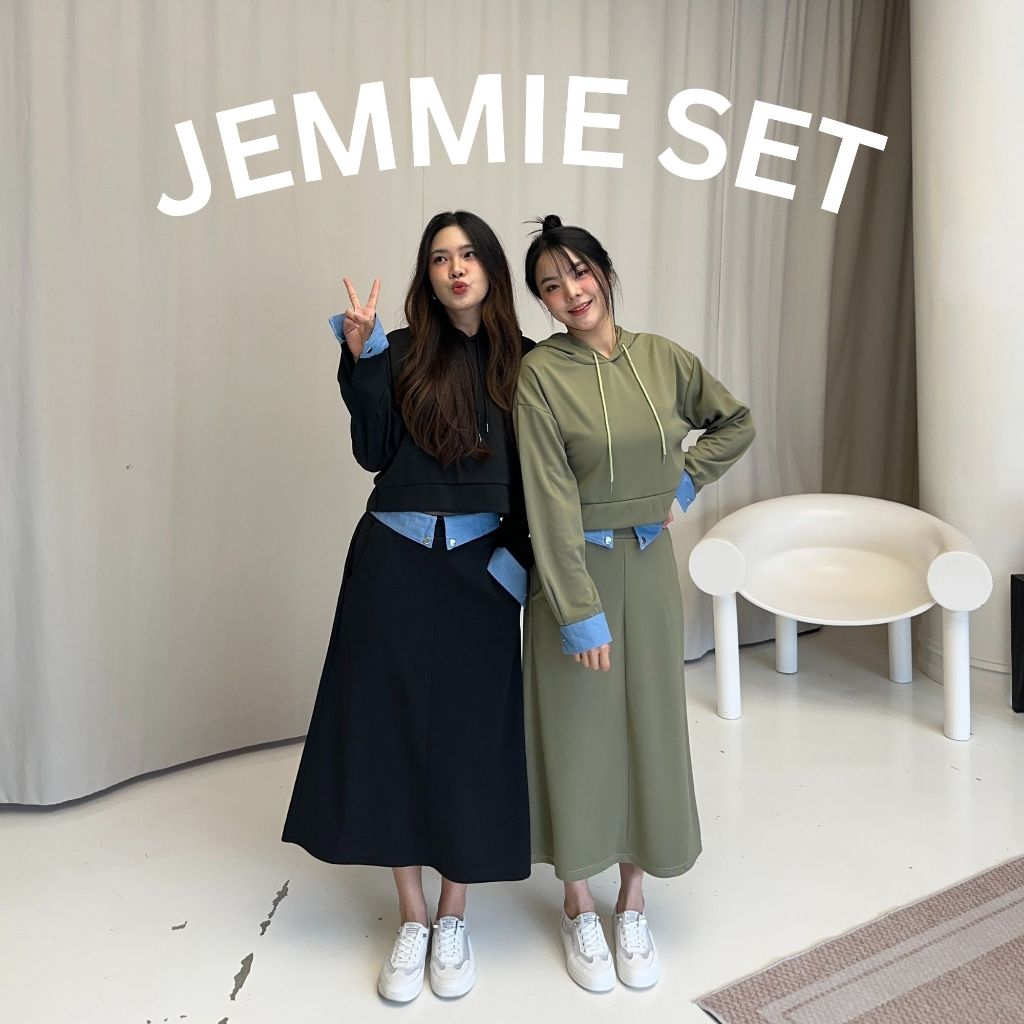 12FEBRUARY | JEMMIE SET เซทเสื้อครอปกระโปรง ใส่เดินทาง ใส่ไปเที่ยว น่ารักมาก