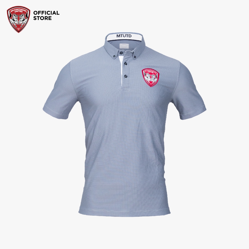 Muangthong United : เสื้อโปโลเมืองทองยูไนเต็ดสีเทา เรียบ