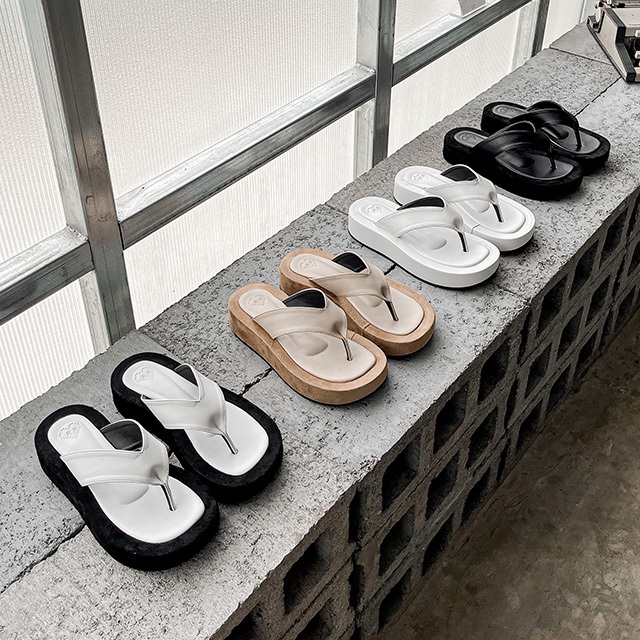 FUJI✨ส้นตึกฟูจิสายหูหนีบ ส้นทรงขนมปัง สูง 1.5 นิ้ว