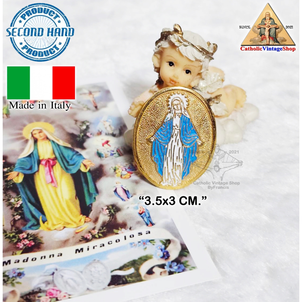 เข็มกลัด ติดเสื้อ กระเป๋า รูปพระแม่มารีย์ Pin Catholic  virgin mary คริสต์ คาทอลิก