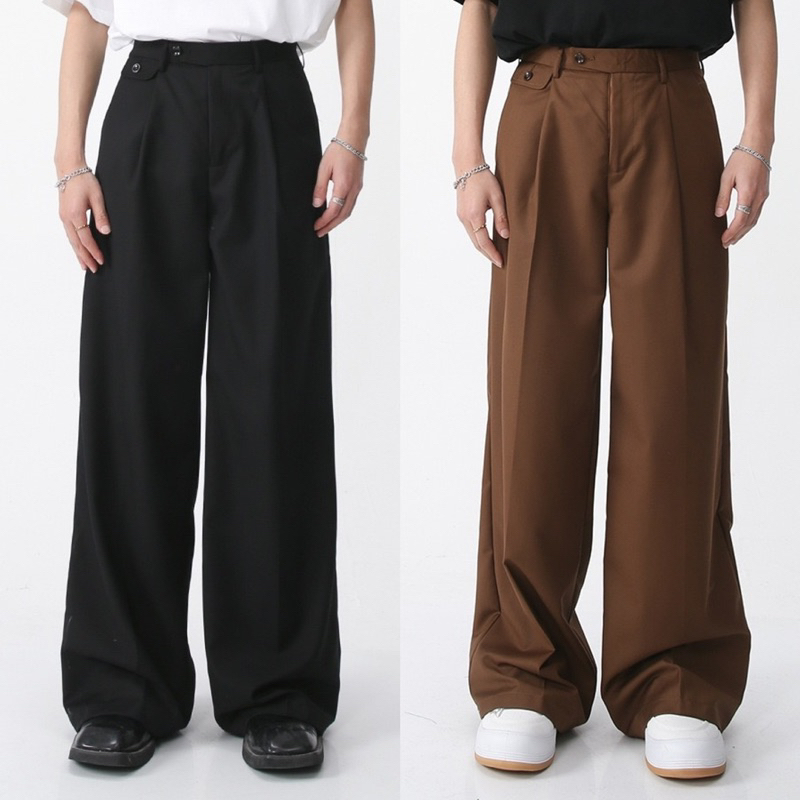PERSON PANTS กางเกงสแลคทรงกระบอกเอวสูง
