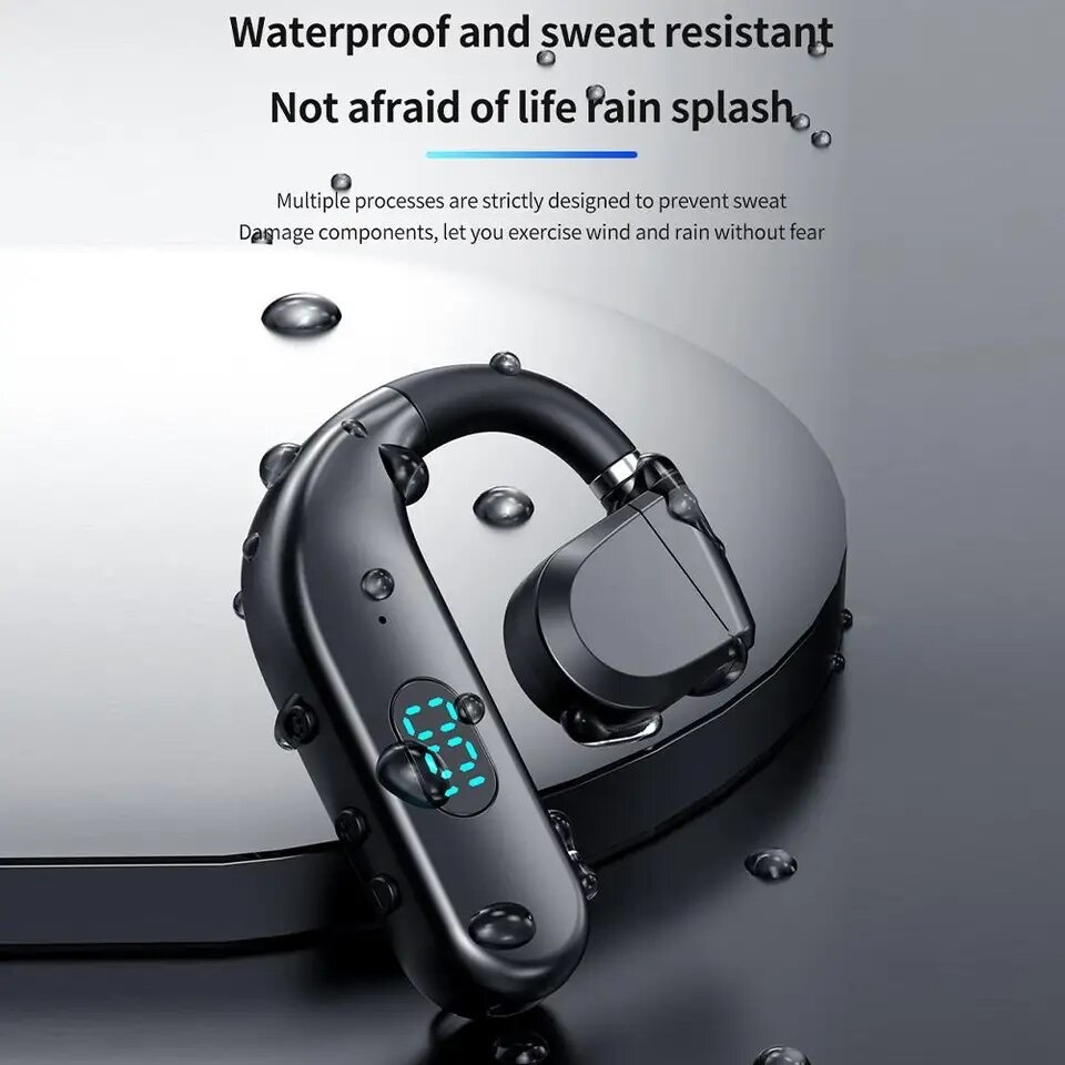 หูฟังบลูทูธ Bone Conduction Kawa T50 กันน้ำ บลูทูธ 5.3 แบตอึดคุยต่อเนื่อง 30 ชม หน้าจอ LED แสดง % แบตเตอรี่ หูฟังไร้สาย