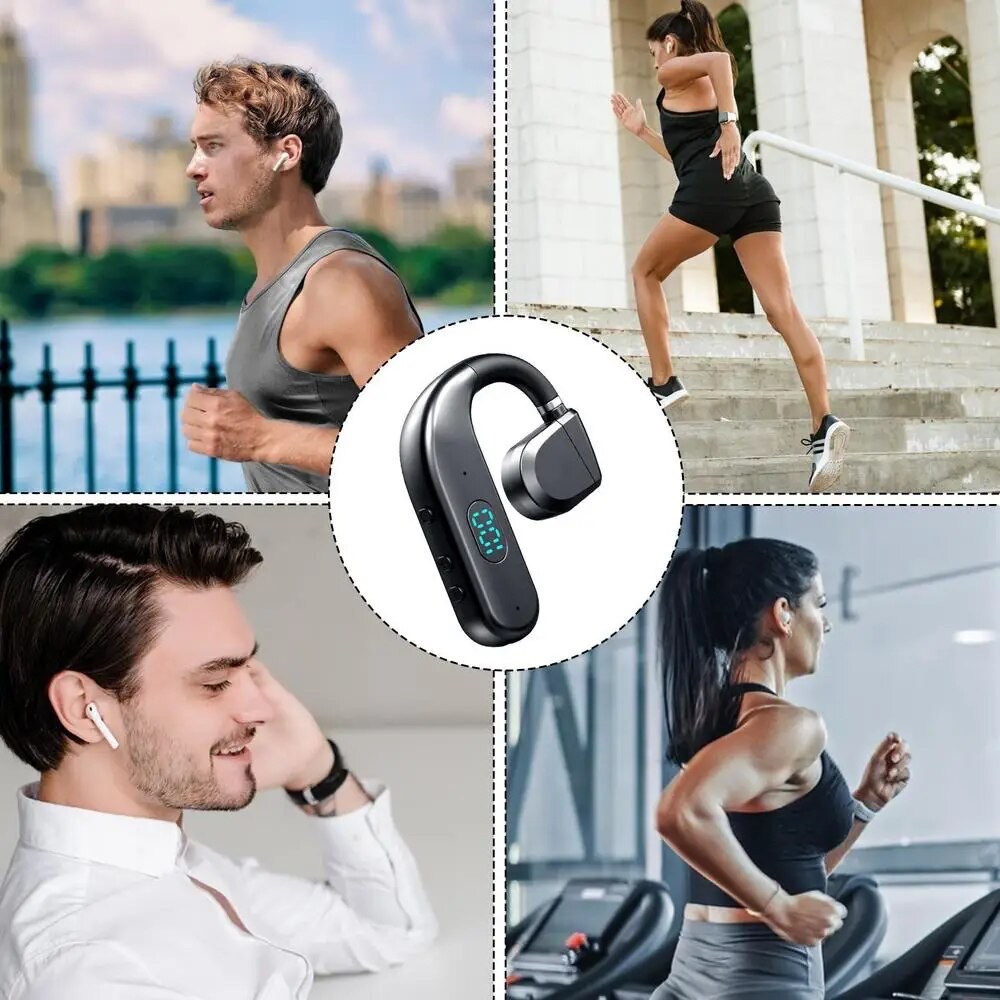 หูฟังบลูทูธ Bone Conduction Kawa T50 กันน้ำ บลูทูธ 5.3 แบตอึดคุยต่อเนื่อง 30 ชม หน้าจอ LED แสดง % แบตเตอรี่ หูฟังไร้สาย