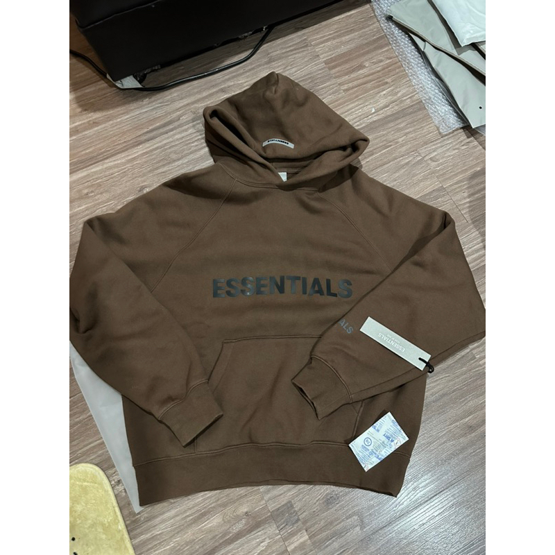 essentials hoodie brown fw20 สภาพ9.9/10 แค่ลอง
