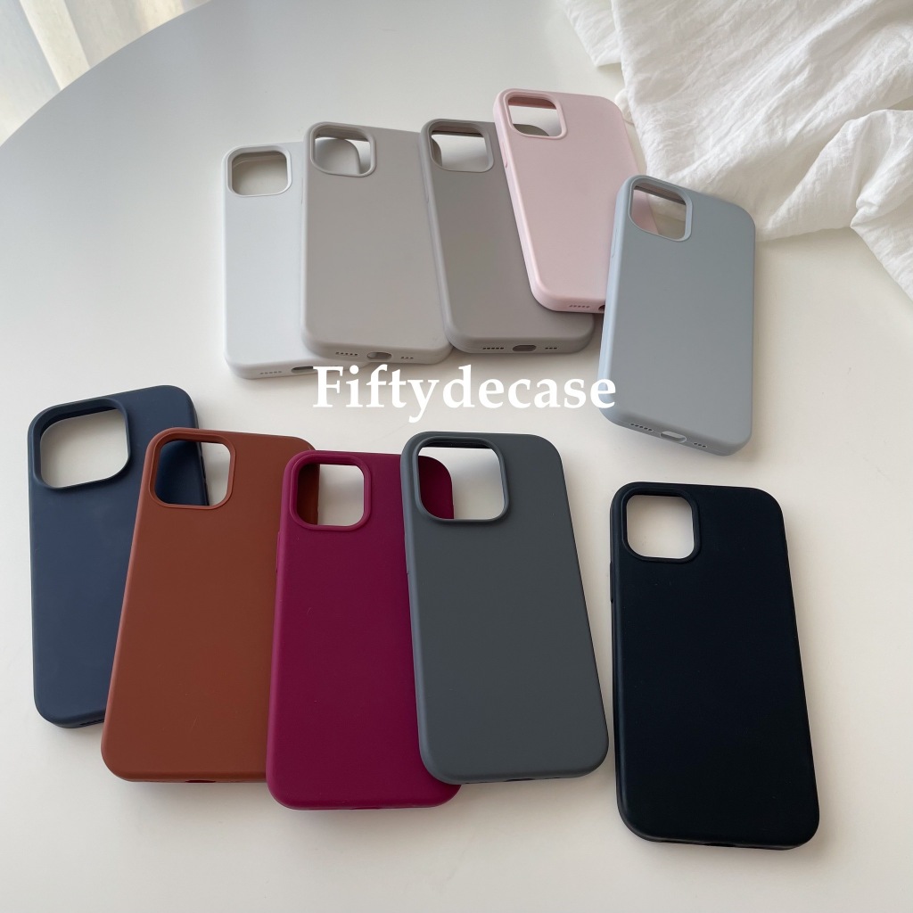 เคสซิลิโคนสีพื้น เคสกำมะหยี่ิ เคสสีมินิมอล ไม่มีโลโก้ รุ่น15-16promax (แบบปิดท้าย) พร้อมส่ง!!!