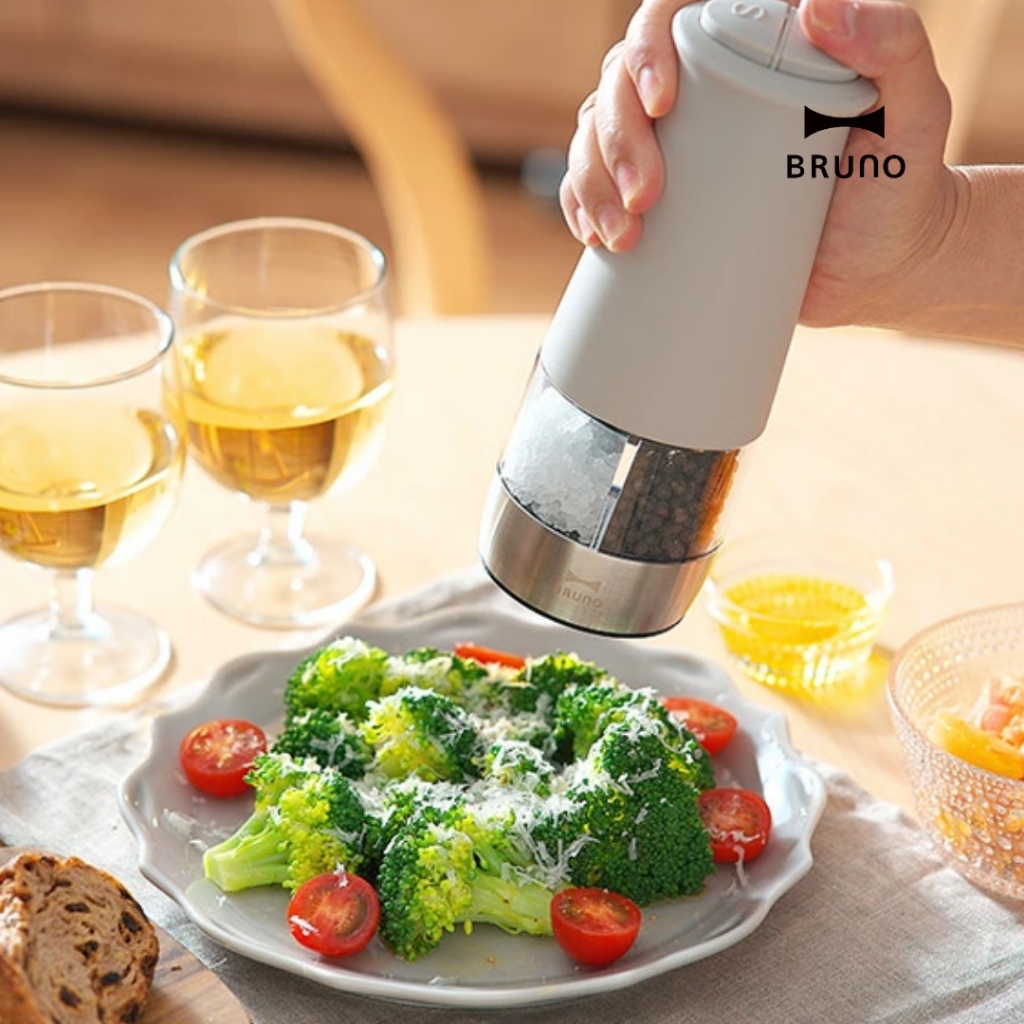 ขวดบดเครื่องเทศอัตโนมัติ BRUNO Double Auto Spice Mill  2 in 1- BHK298 เครื่องปั่นบดเกลือและพริกไทย แบบพกพารับประกัน 1 ปี