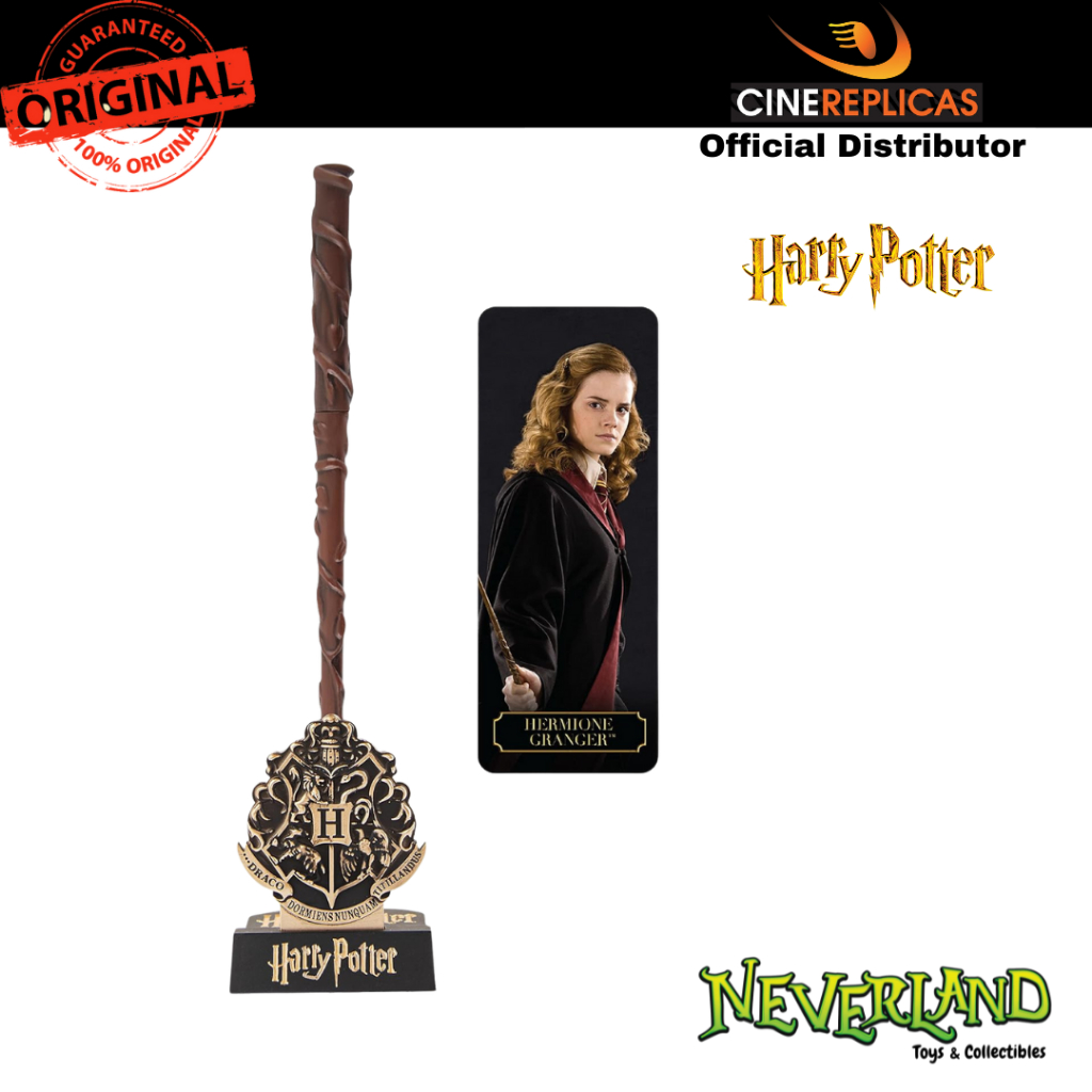 (Cinereplicas) Harry Potter Hermione Deluxe Wand Pen with Stand & Bookmark Cinereplicas