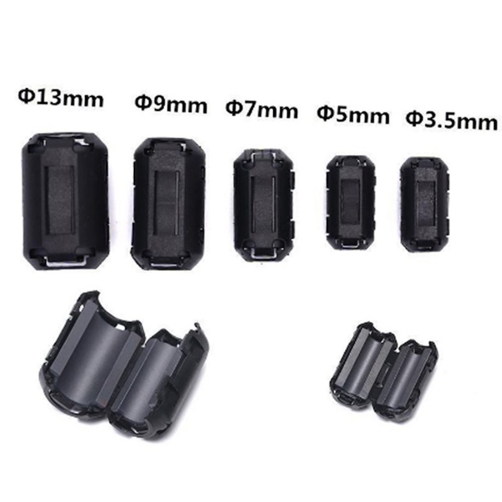 ตัวกรองสัญญาณ กันคลื่นรบกวน Smileofen Clip-on Ferrite Ring Cable Clips Core RFI EMI Noise Suppressor