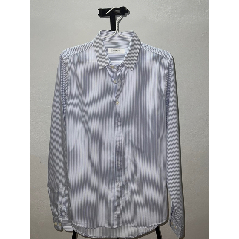 เสื้อเชิ้ตxactลายริ้วฟ้า