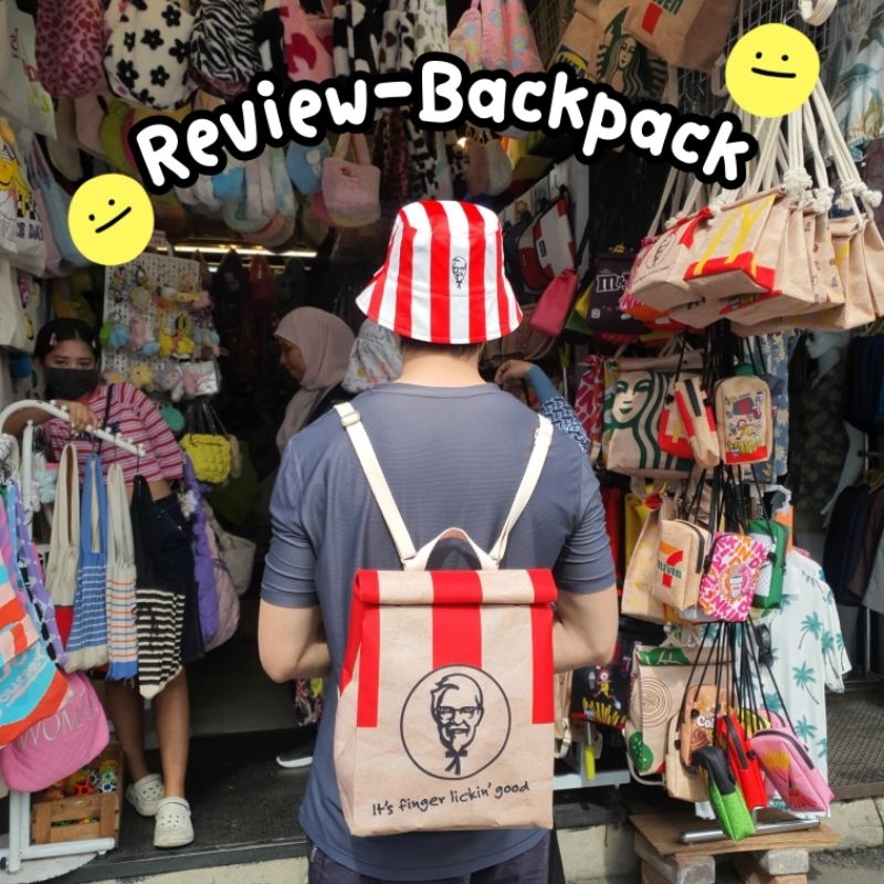 🎒เป้ Mcdonald kfc ทรงถุงพับ(กันน้ำ)ไซส์ใหญ่🎒10ใบขึ้นไปมีราคาส่ง(Made in Thailand)