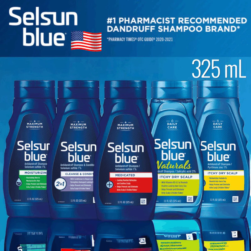 ของแท้🇺🇸แชมพูขจัดรังแค Selsun Blue Medicated Max Strength Dandruff Shampoo ขนาด 11 ออนซ์