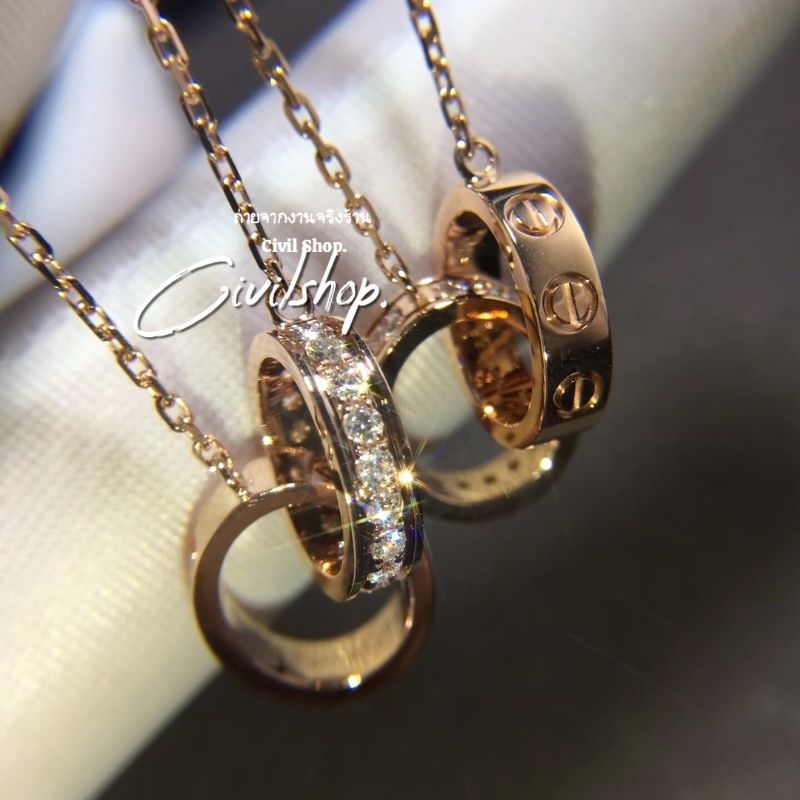 สร้อยคอคาs์เทียs์ LOVE ประดับเพชร รุ่นสูง (เกรดดีที่สุด) งานออริ1:1