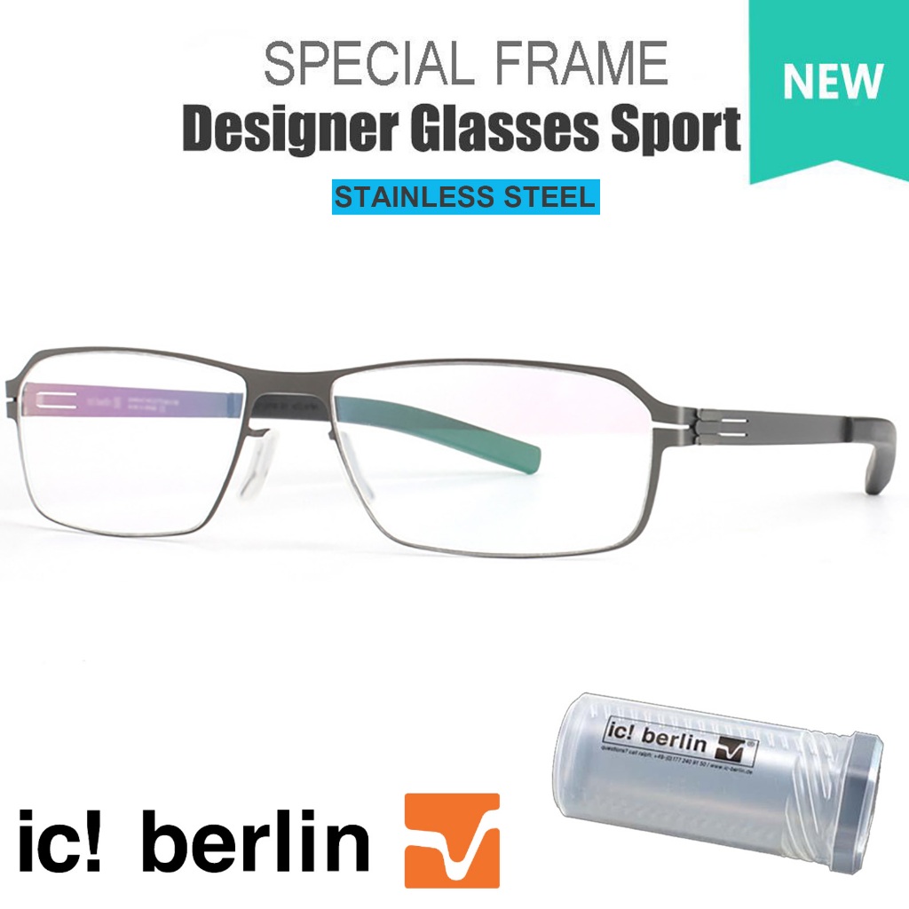 Ic Berlin ไอซี เบอร์ลิน แว่นตา รุ่น 039 C-2 สีเทา Model Chrome วัสดุ Stainless Steel กรอบเต็ม กรอบแว