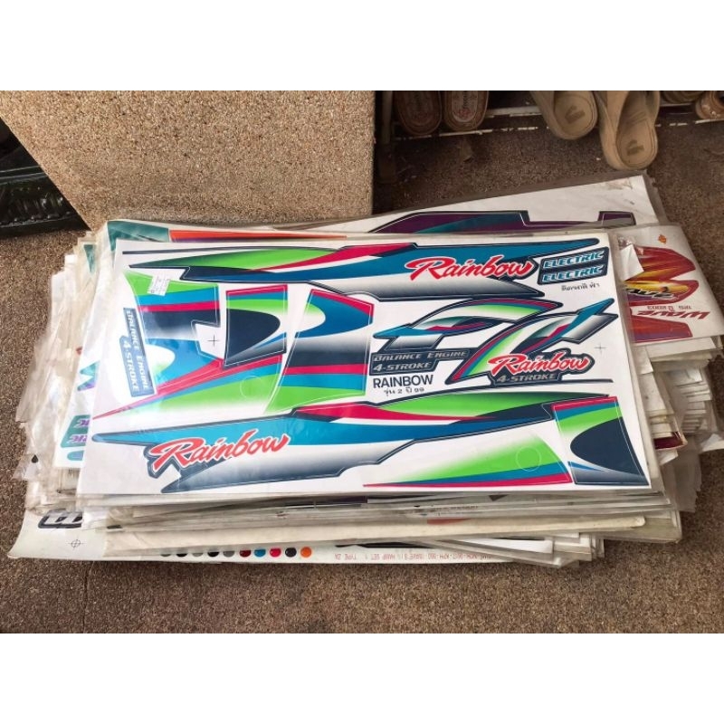 สติ๊กเกอร์ yamaha rainbow มี4สีให้เลือก ฟ้า ดำ เขียว แดง