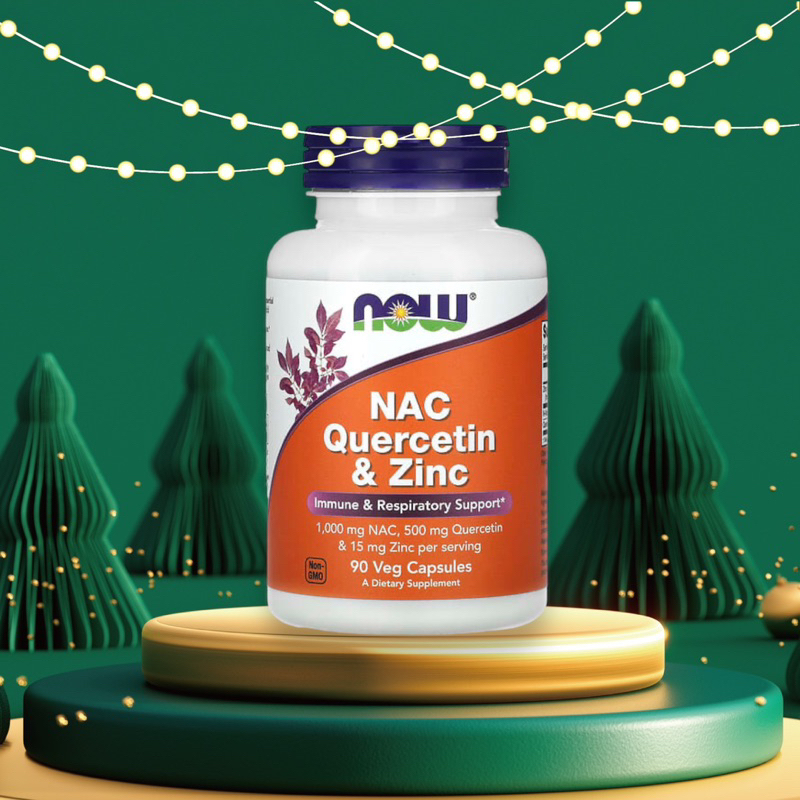 New ⚡️ของแท้ 100 %⚡️🇺🇸NOW Foods, NAC Quercetin & Zinc, 90 Veg Capsules