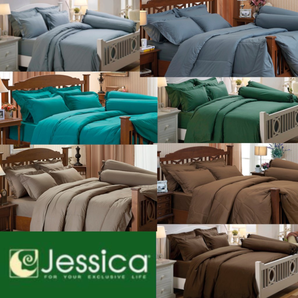 ผ้าปูพร้อมนวม ผ้านวม ชุดเครื่องนอน เจสสิก้า สีพื้น PlainColor/Jessica ของแท้ 100%