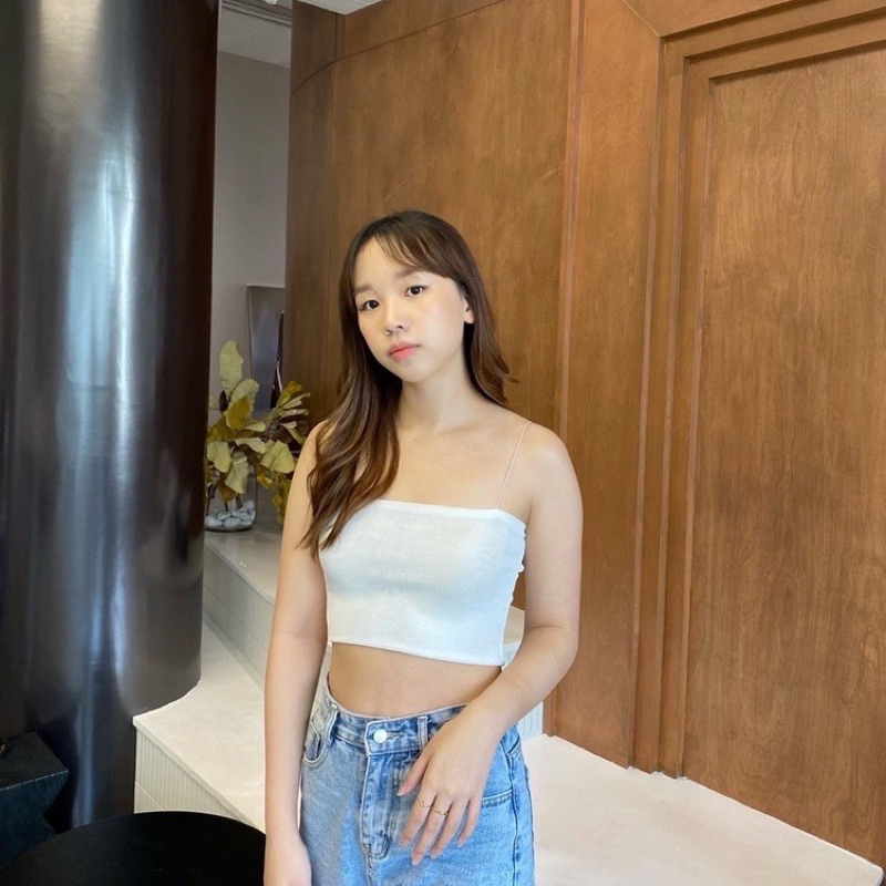 Duex Studio - Fettuccini crop top สีขาว