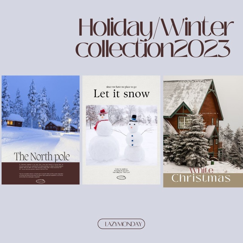 พร้อมส่ง ☃️โปสเตอร์ภาพถ่าย Holiday/Winter โปสเตอร์หิมะ คริสต์มาส