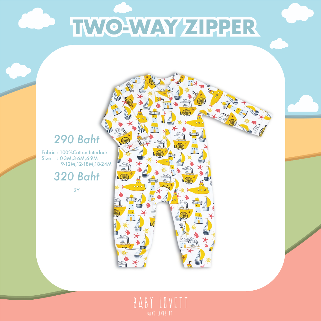 (Nov2023) Babylovett Basic - Two-Way Zipper ชุดนอนเปิดเท้า